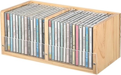 CD Holder Retro CD Rack Organizer, Wooden CD Holder Stand, CD Storage Rack, Game