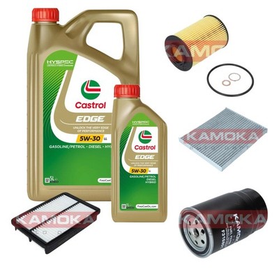 KAMOKA Inspektionspaket Castrol EDGE Titanium FST 5W-30 6L für Hyundai Tucson