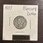 1937 Mercury Dime circulated 90% Silver to Very Fine VF Extra Fine