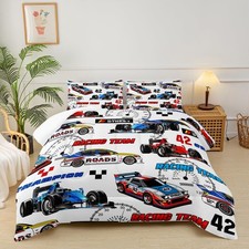 Race Car Themed Comforter Set Twin for Boys  Race Car Bedding Twin Bed Set  Rac...