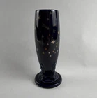 Fiesta cobalt & Gold Ceramic Vase Stars Pattern USA Art Pottery Glossy Finish