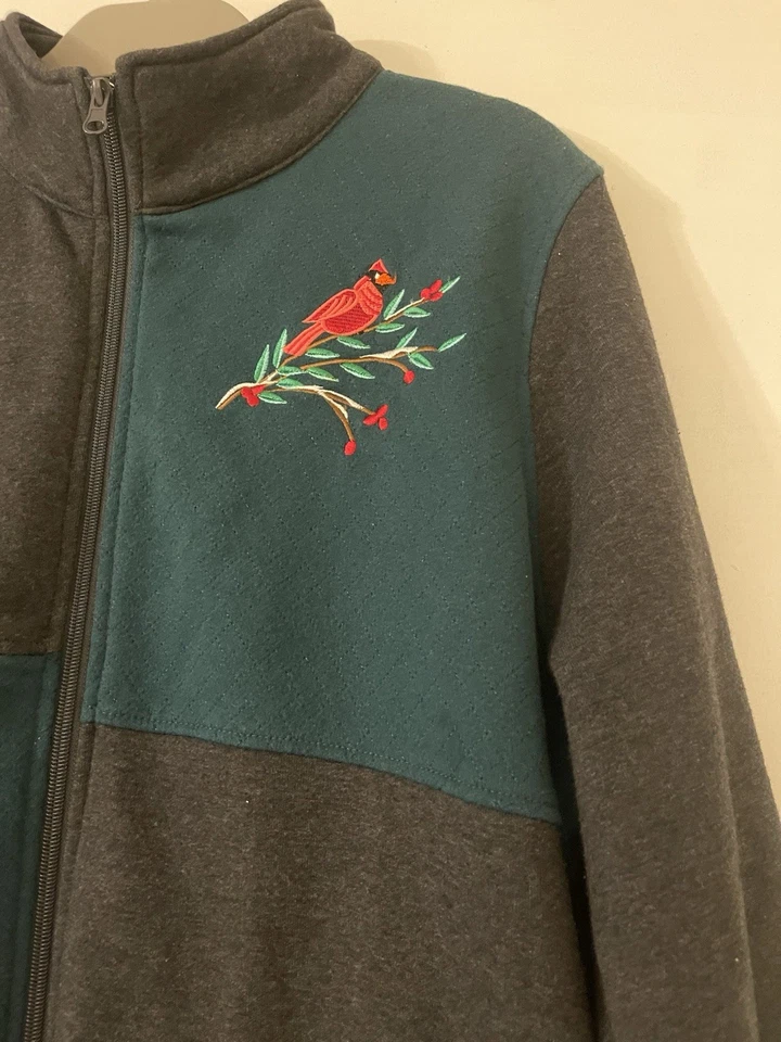 Chaqueta polar Bon Worth para dama cremallera completa bordada Cardenales talla L Foto 2 de 4