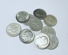 LOT OF  10 ROOSEVELT SILVER DIMES 90% SILVER ALL 1950's #6377