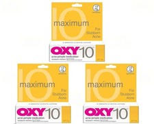 3x OXY 10 Acne Cream 25g   Powerful Benzoyl Peroxide for Stubborn Pimples