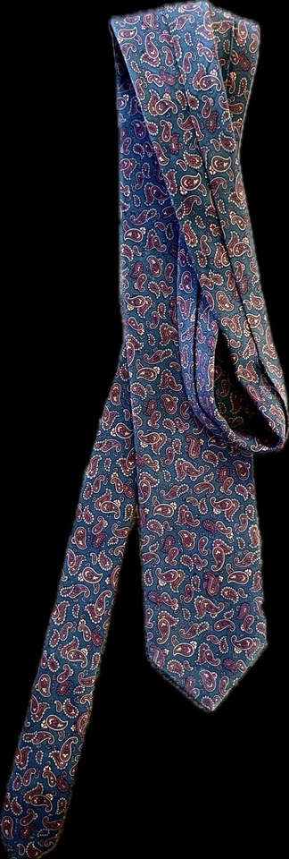 Corbata vintage Polo Ralph Lauren hecha a mano cachemira seda borgoña Foto 2 de 4