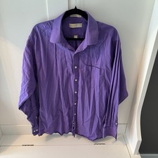 Michael Kors Men's Purple Long Sleeve Dress Shirt Size L
