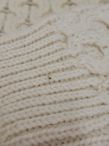 Vintage Cashs of Ireland 100% Pure Wool Cream Cable Knit Sweater M - Picture 5 of 6