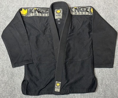 Kingz ONE Jiu Jitsu Gi Jacket A2L Black 100% Cotton BJJ Kimono Mens  Top