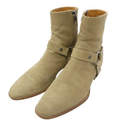 SAINT LAURENT Stiefel 496880 D5X00 Wyatt Harness Boots Wildleder Beige...