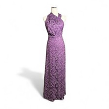NWT JS Collections Lavender Floral Embroidered Maxi Gown Size 6 T4