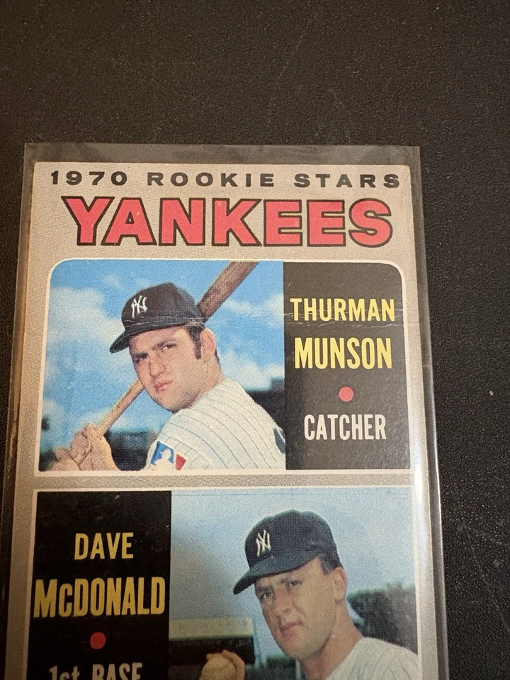 Tarjeta de novato Thurman Munson 1970. Bellamente centrado Foto 3 de 3