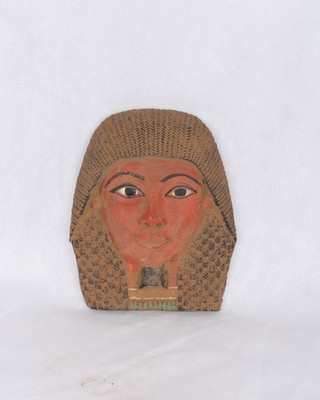 Ancient Egyptian Pharaoh Mask Statue Hand Painted Funeral Bust Stone Sculpture