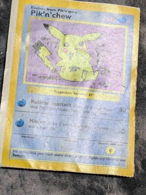 Pik'N'Chew Pukemon Trading Card Mad Magazine October 1999 Pokemon