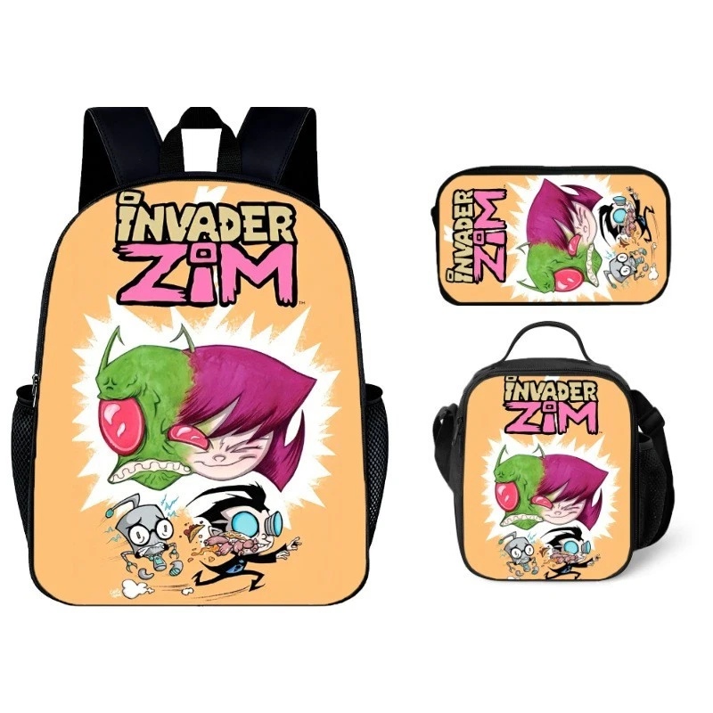 Invader ZIM Backpack Set, School Bag Lunch Bag Pencil Case