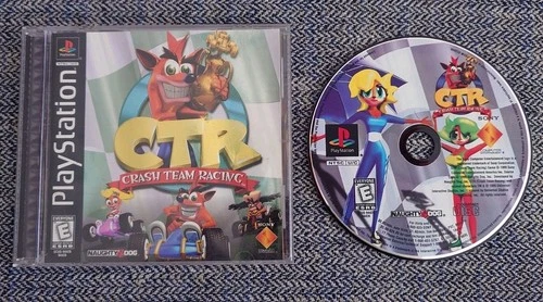 CTR: Crash Team Racing (PlayStation 1, 1999) Black Label W/Manual and Case