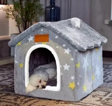 Foldable Indoor Dog House with Memory Sponge Cushion Small Medium Large Pets