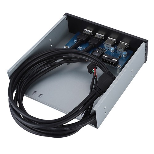 5.25 Inch 19 Pin/9Pin To USB 3.0 USB 2.0 4 Port Metal Optical Drive Bay A LAM - Afbeelding 5 van 11