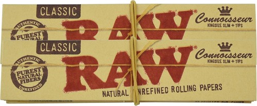 Classic Natural Unrefined Rolling Papers Connoisseur Pack King Size Slim w/Ti... - Picture 2 of 5
