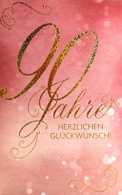 Hallmark Geburtstags- Karte 90 Jahre Glückwunsch- Gruß- Klappkarte Oma Frau Zahl