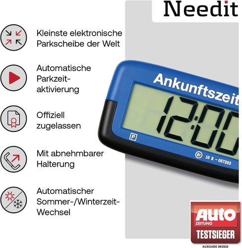 PARK MICRO ELEKTRONISCHE PARKSCHEIBE AUTOMATISCHE PARKUHR BLAU -  KBA ZULASSUNG - Bild 2 von 8