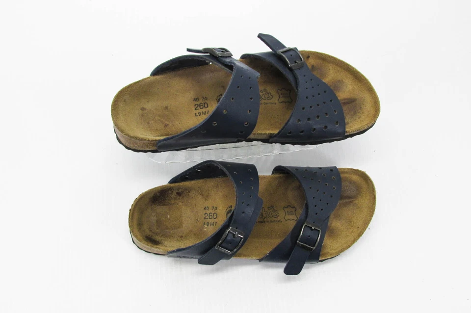 Birkenstock Womens Sandal Freeport Size 9N Blue Slide 2 Strap Shoes Pre Owned vq - Image 2 of 4