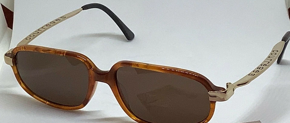 VERY RARE VINTAGE COURREGES SUNGLASS GOLD/CARMEL/HONEY 9650 A.745 UNIQUE - Image 4 of 4