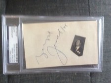 GEORGE JESSEL AUTOGRAPHED INDEX CARD - PSA CERTIFICATION 