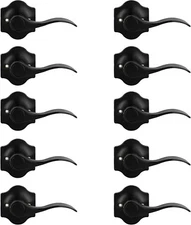 Knobelite 10 Pack Camelot Trim Non-Turning One Side Dummy Door Lever Matte Black