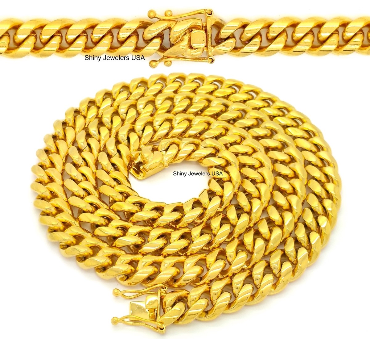 GOLD HEAVY 12mm 30' '& 36'' GOLD FINISH MIAMI CUBAN LINK CHAIN