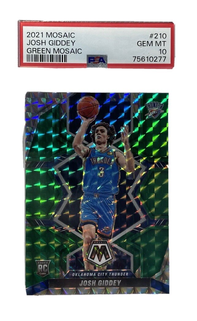 2021 Panini Mosaic Green Prizm PSA 10 Josh Giddey #210