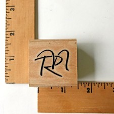 Stamp Cabana Rubber Stamp Initials NR" - NEW