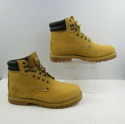 Men's Dickies Yellow Leather Round Toe Lace Up Hiking Work Boots