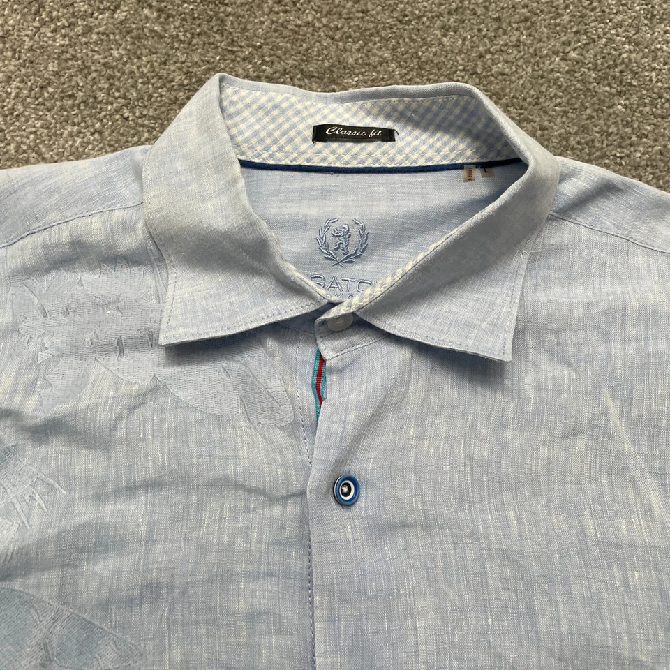 Camisa Bugatchi Hombre Adulto Grande Azul Calce Clásico Informal Manga Larga Para Hombre LEER Foto 2 de 4