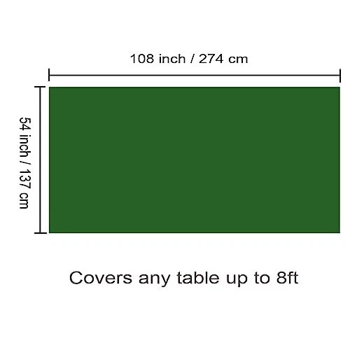 Disposable Plastic Tablecloth Pack 54"x 108" Rectangle Table 2 Dark Green - Image 2 of 3