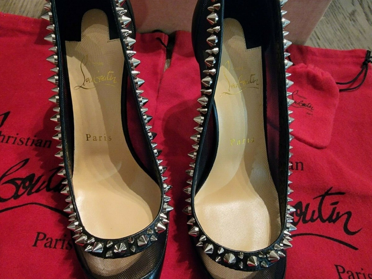 Christian Louboutin GALATIVI SPIKES 85 Leather Mesh Stud