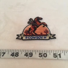Cowboy On Horse Western Style Embroidered Iron On Patch New