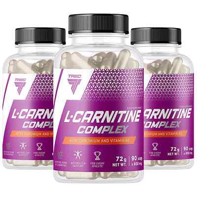 L-CARNITINE COMPLEX - 90-360 Capsules - Reduces body fat, Chromium + Vitamin B6