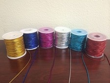 1.5mm x 50 Yards 150 FT Metallic Elastic Stretch Tie Cords Trim Jewelry Cord