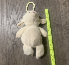 Kellytoy White Sheep Lamb Soft Plush Rattle Lovey Baby Toy Ribbed