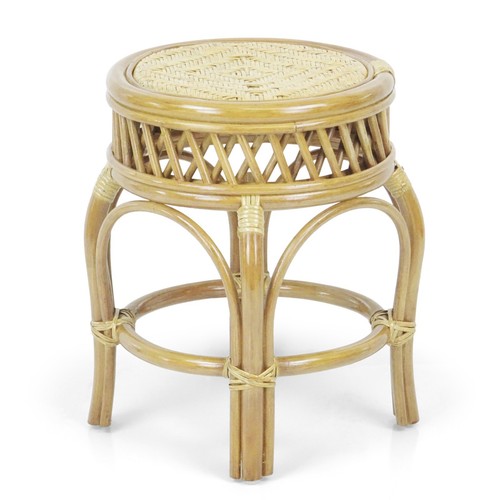 Ginger Handmade Rattan Wicker Stool Ottoman Plant Stand - Picture 21 of 30