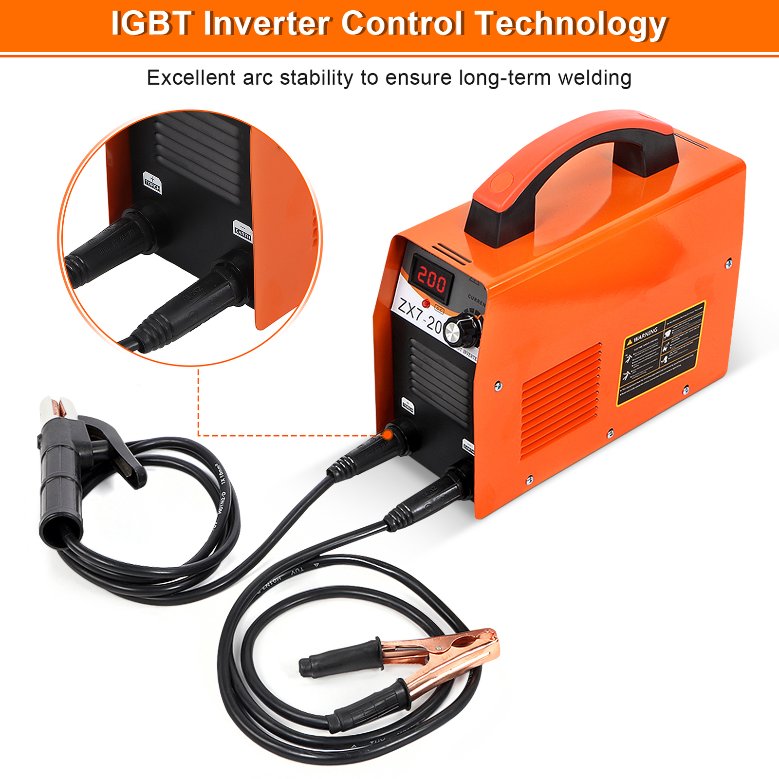 200Amp Inverter Welder Stick Welder DC MMA ARC IGBT Welding Machine LED