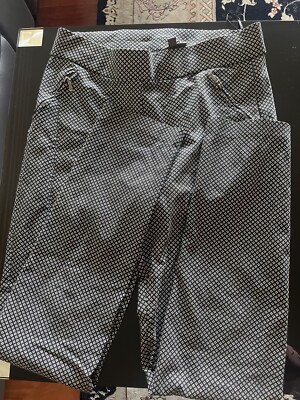Katies Women's Pants Size 10 Black White Elastic Waist Straight Leg