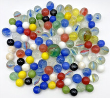 Bag Lot of 118 Random Mixed Marbles - Small Large - Vintage