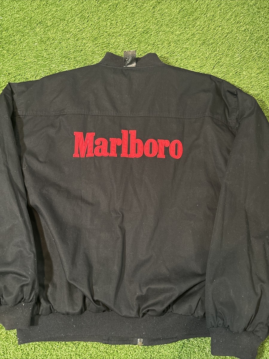 Vintage 90s Marlboro Logo Black And Red Reversible Bomber Vintage 90s Marlboro Logo Black And Red Reversible Bomber