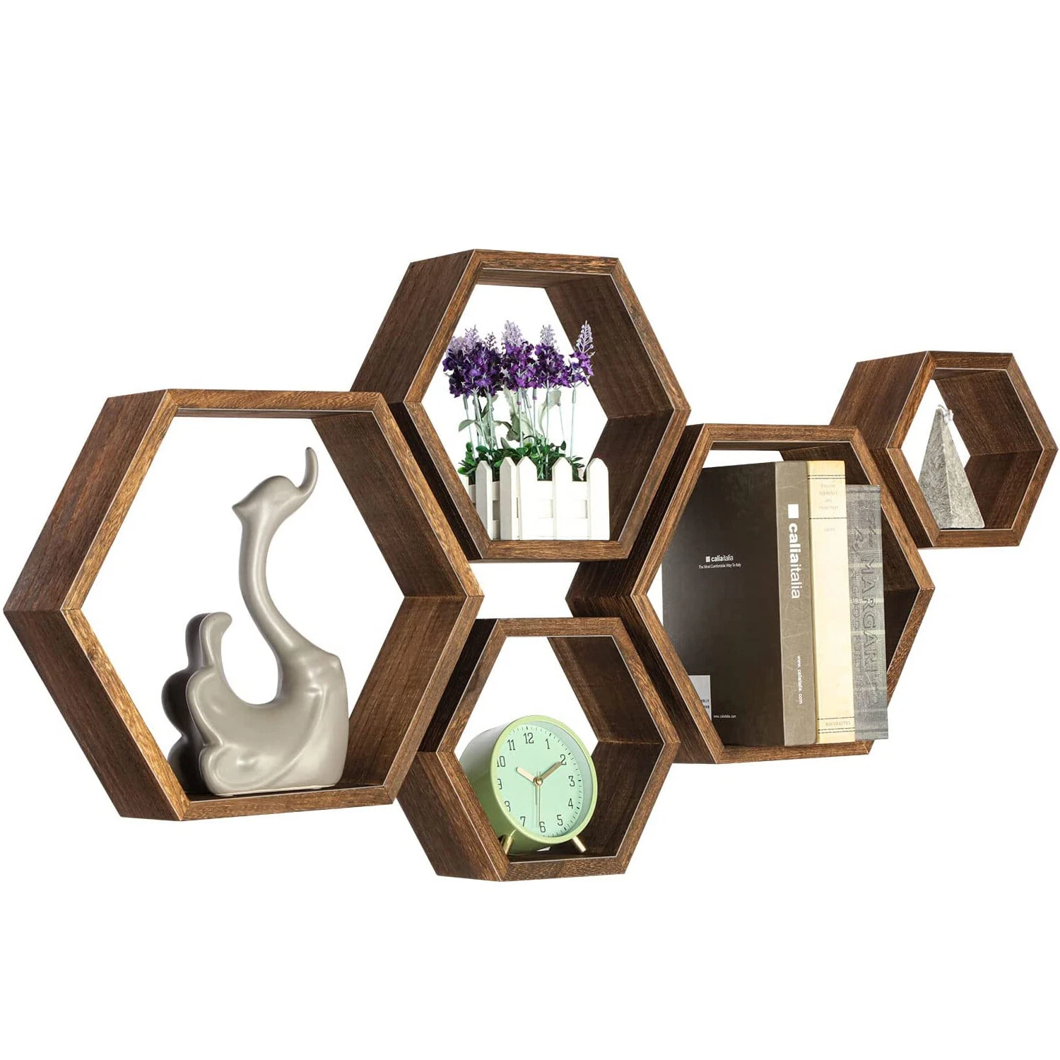 Set of 5 Wall Mounted Hexagon Floating Shelves Honeycomb Storage Display Shelves
Opens in a new wind