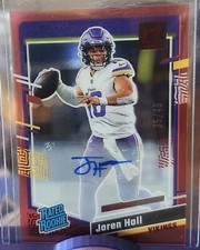 2023 Panini Clearly Donruss Jaren Hall Auto Rated Rookie Red 35/49