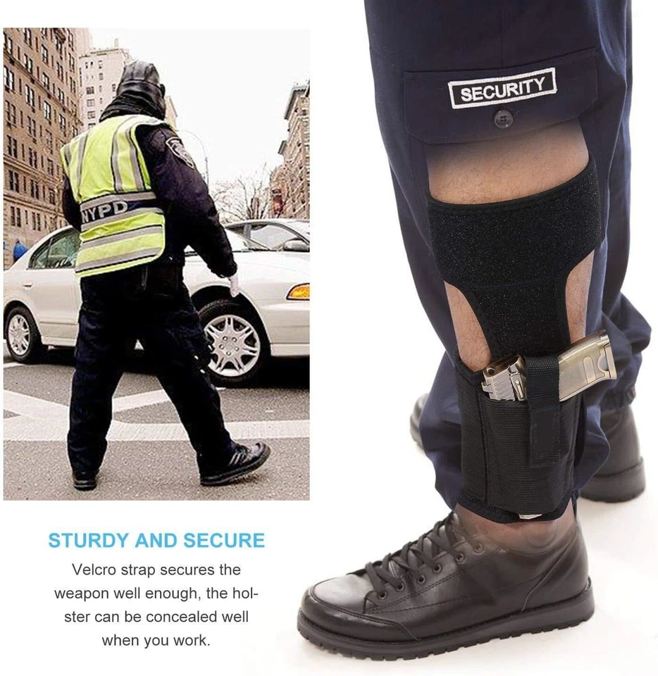 Pistola de tobillo oculta funda pierna derecha para LCP 380 S&W Glock LC9 9 mm Foto 4 de 4