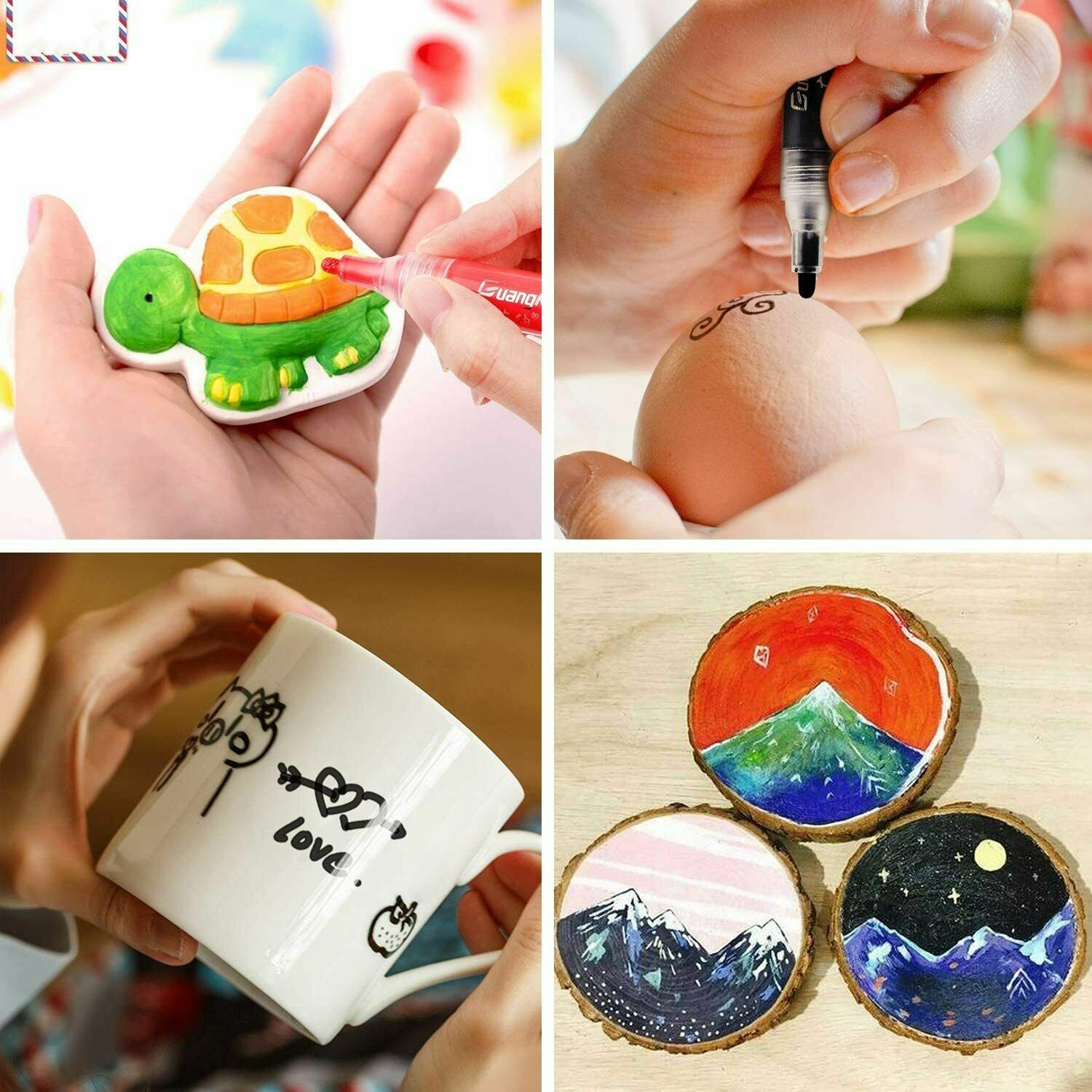 12PC Set Waterproof Acrylic Paint Pens Rock Painting Art Markers For