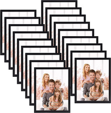 Black Picture Frame Set of 18, Multi Photo Frames 8 by 10 Bulk for Wall Hanging