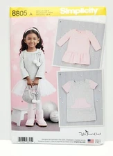 Simplicity Sewing Pattern 8805 Toddlers Dress and Purse 6 mos- 4T